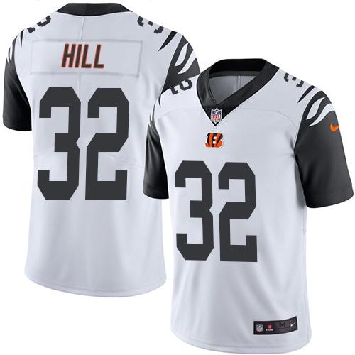 Nike Bengals #32 Jeremy Hill White Men's Stitched NFL Limited Rush Jersey